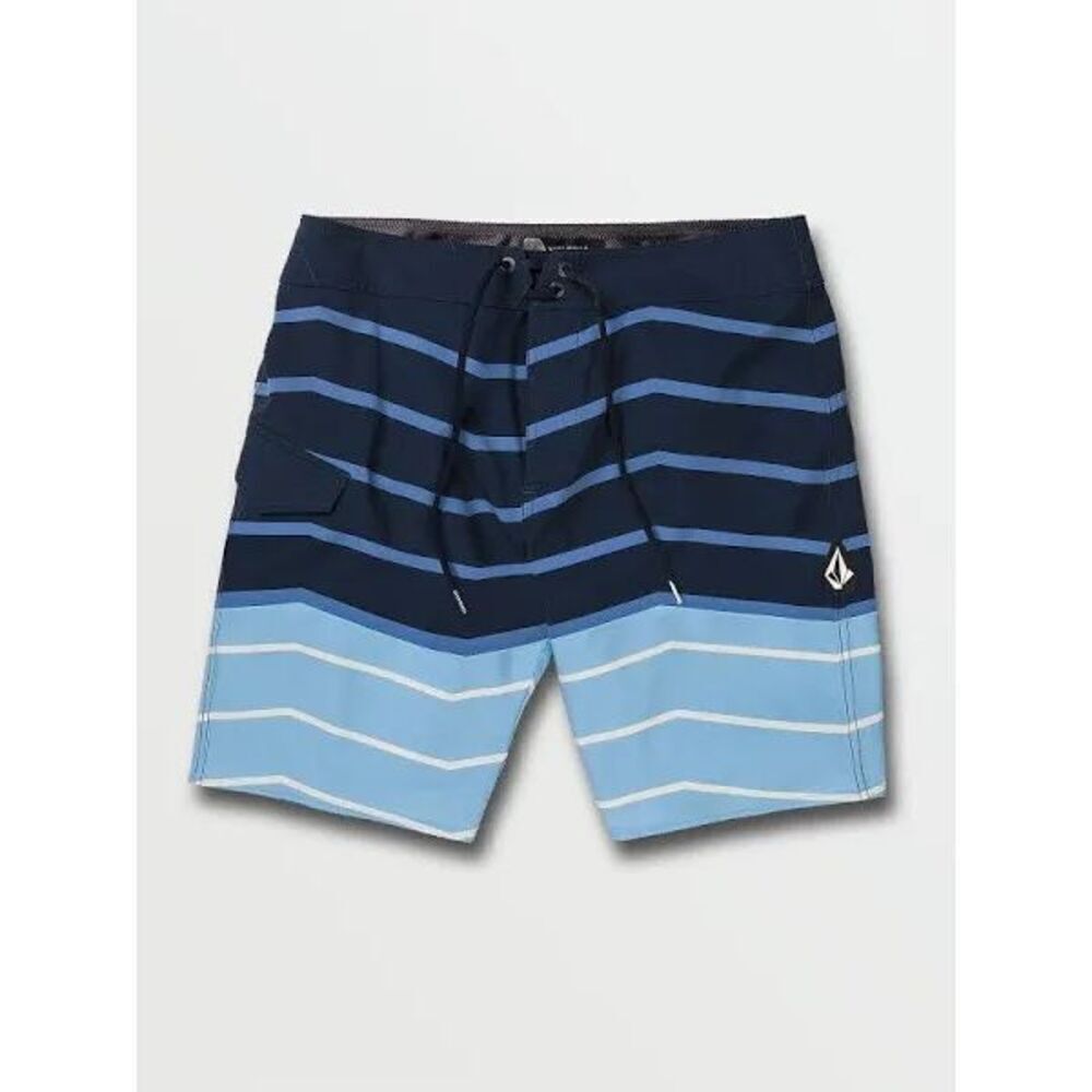 Volcom Men's Mod Tech 19” Boardshort Swim Trunk size 29 blue stripe